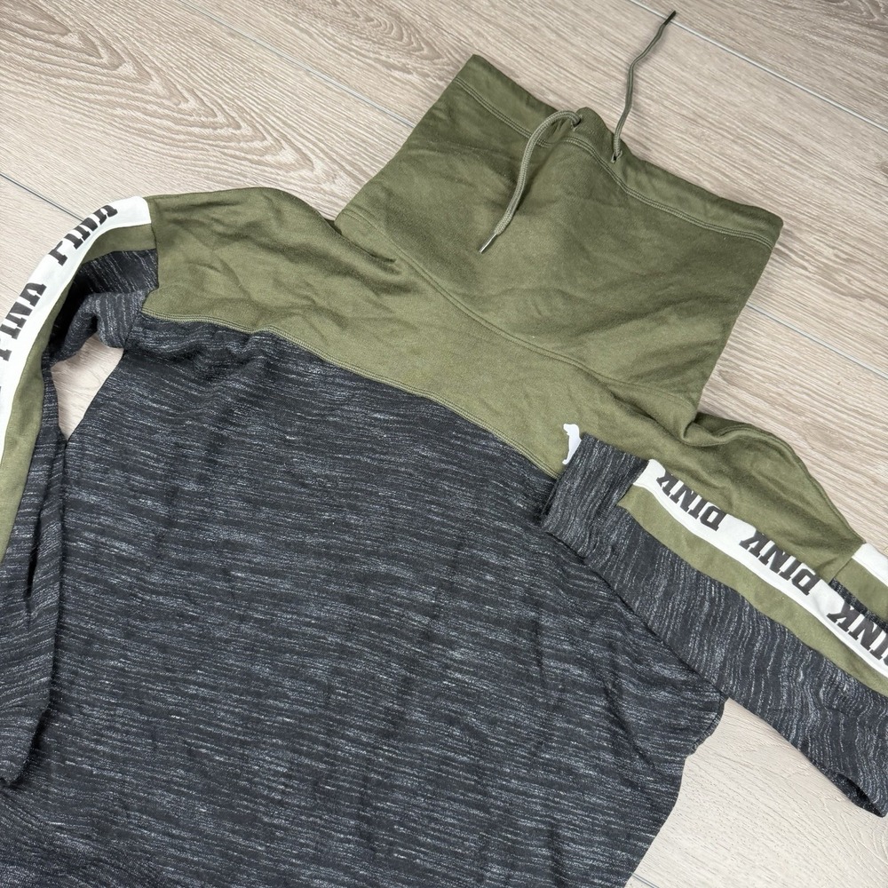 Victorias Secret Pink Womens Marl Cowl Neck Pullover Sweater Green Grey Sz M New